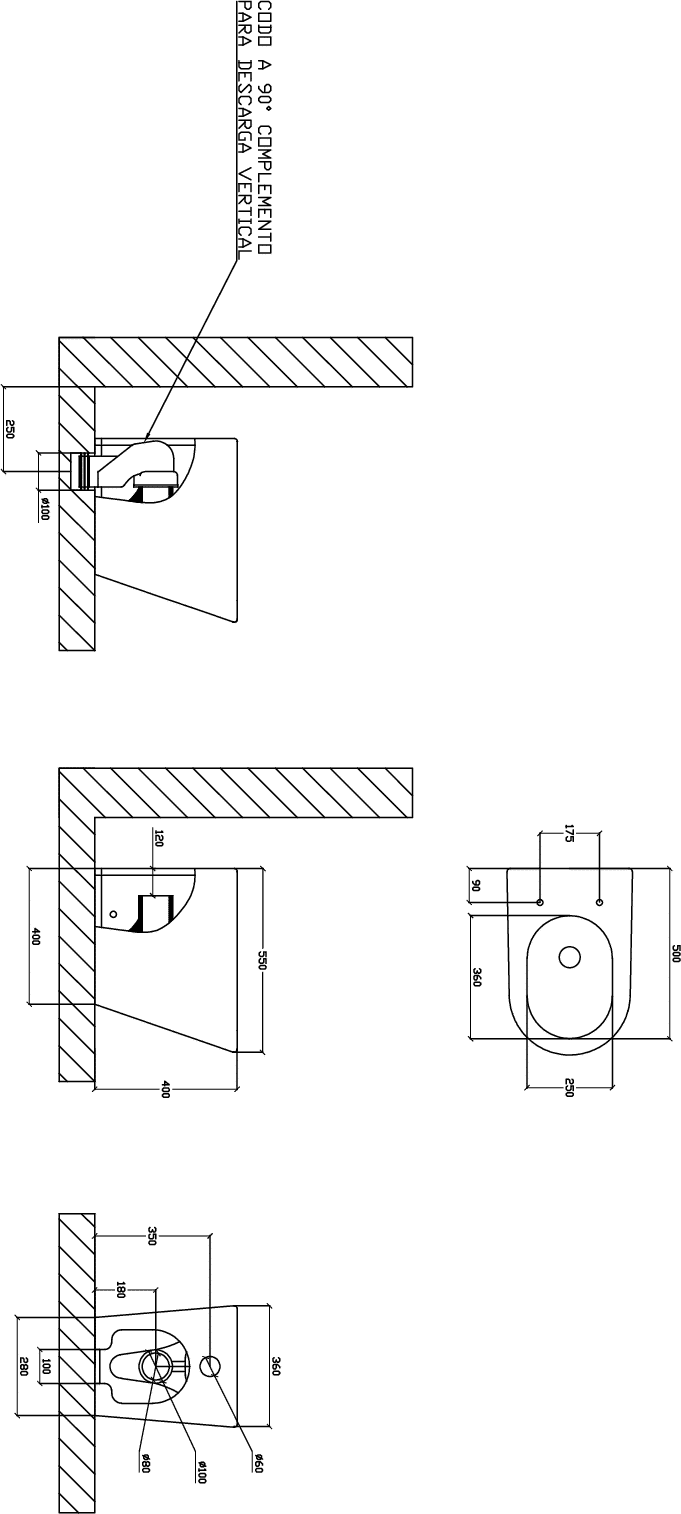 Diseño técnico - Inodoro corto Livik con asiento